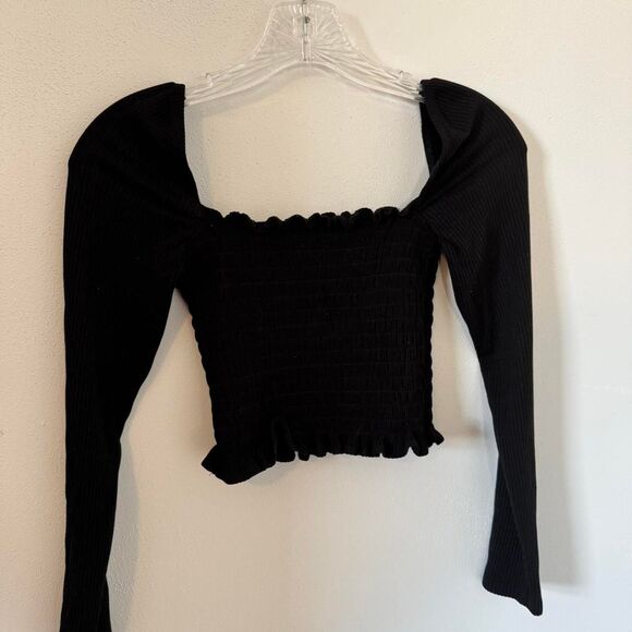 Reformation Jeans ribbed smocked crop top - Picture 3 of 4